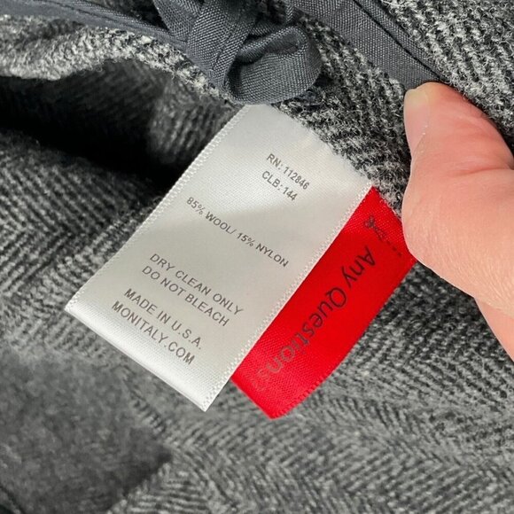 Monitaly AW 16 Size S Men's Jacket Grey Wool Blend Side Closure Wrap Style - Picture 12 of 13